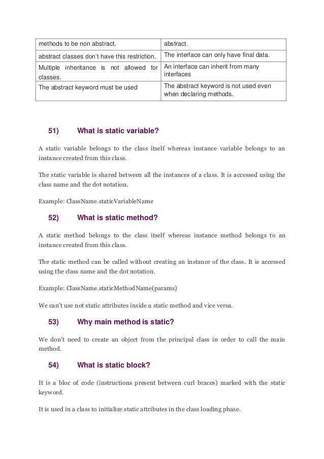 Core Java Interview Questions And Answers Pdf